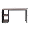 Home Office Computer Desk, 55 Inch Writing Desk with 2 Storage Shelves on Left or Right, Stable Metal Frame, Easy Assembly