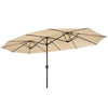 RaDEWAY 15x9ft Large Double-Sided Rectangular Outdoor Twin Patio Market Umbrella