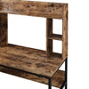 RaDEWAY Home Office Computer Desk with Hutch, 47 inch Rustic Office Desk and Modern Writing Desk with Storage Shelves , Vintage and Black Legs