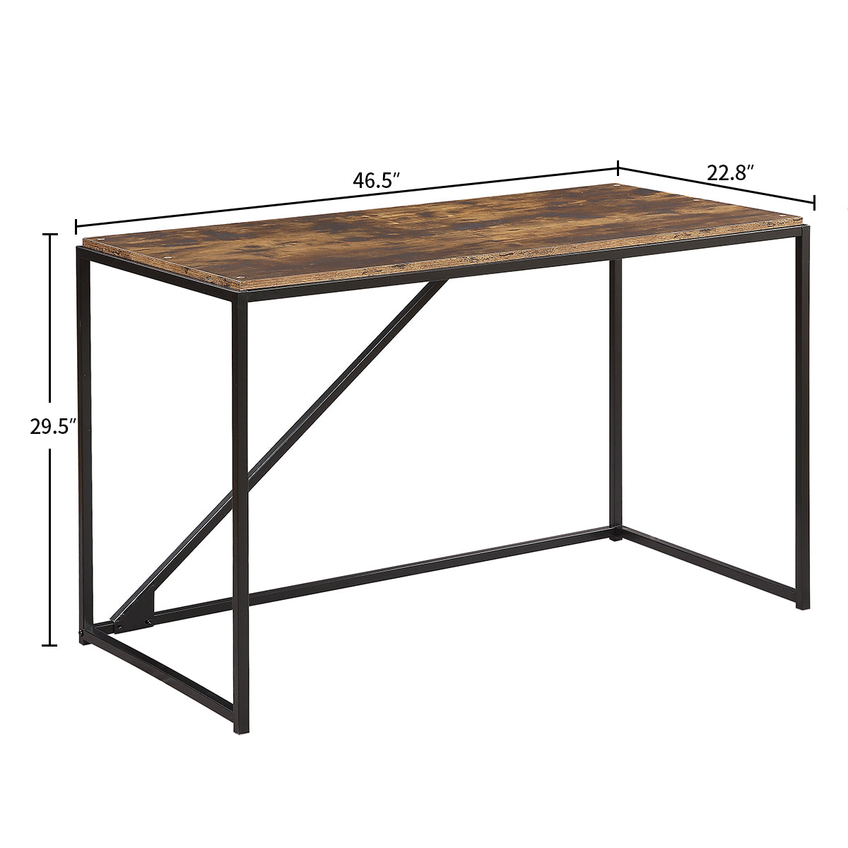 Home Office 46-Inch Computer Desk, Small Desk Home Office Study Desk Metal Frame, Modern Simple Laptop Table, Easy Assembly, Industrial Style