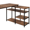 Home Office L-Shaped Computer desk,Left or Right Set Up, Vintage Brown Industrial Style Corner Desk with Open Shelves , 47" L(Brown)
