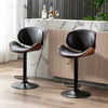 RaDEWAY Bentwood Adjustable Bar Stools , Upholstered Swivel Barstool, Mix color PU Leather Barstools (Set of 2)