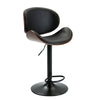 RaDEWAY Bentwood Adjustable Bar Stools , Upholstered Swivel Barstool, Mix color PU Leather Barstools (Set of 2)