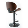 RaDEWAY Bentwood Adjustable Bar Stools , Upholstered Swivel Barstool, Mix color PU Leather Barstools (Set of 2)