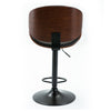 RaDEWAY Bentwood Adjustable Bar Stools , Upholstered Swivel Barstool, Mix color PU Leather Barstools (Set of 2)