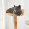 cat tree scratching board with sisal rope and two plush chambers