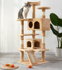 cat tree scratching board with sisal rope and two plush chambers