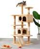 cat tree scratching board with sisal rope and two plush chambers