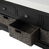 Homes Collection Wood Storage Bench with 3 Drawers and 3 Baskets
