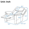 PU Leather Heated Massage Recliner Sofa Ergonomic Lounge with 8 Vibration Points