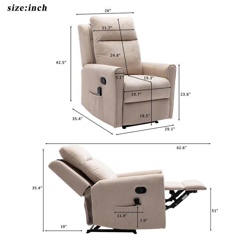 Massage Recliner with 12 Massage Nodes Function-Easy Lounge, Reclining Lounge Ch - Image 20