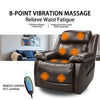 PU Leather Heated Massage Recliner Sofa Ergonomic Lounge with 8 Vibration Points