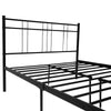 Black metal double bed frame with headboard, noise-free and non-slip standard steel bed platform, no box springs, modern appearance, simple lines, can be stored under the bed
