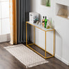 RaDEWAY console table, Marble aboards panel, metal legs, Rectangle 41.73" L , White