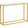 RaDEWAY console table, Marble aboards panel, metal legs, Rectangle 41.73" L , White