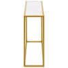 RaDEWAY console table, Marble aboards panel, metal legs, Rectangle 41.73" L , White