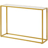 RaDEWAY console table, Marble aboards panel, metal legs, Rectangle 41.73" L , White