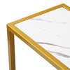 RaDEWAY console table, Marble aboards panel, metal legs, Rectangle 41.73" L , White