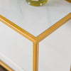 RaDEWAY console table, Marble aboards panel, metal legs, Rectangle 41.73" L , White