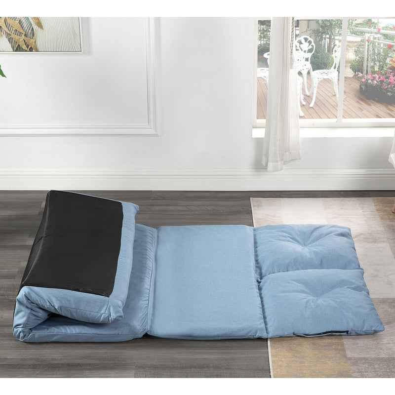 Folding Futon Sofa Blue - Image 5