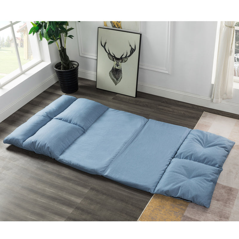 Folding Futon Sofa Blue - Image 6