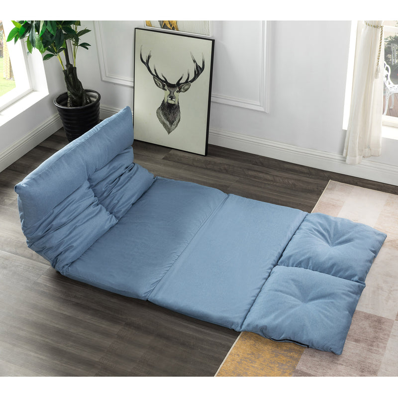Folding Futon Sofa Blue - Image 8