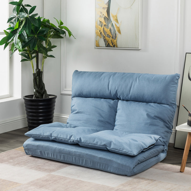 Folding Futon Sofa Blue - Image 7