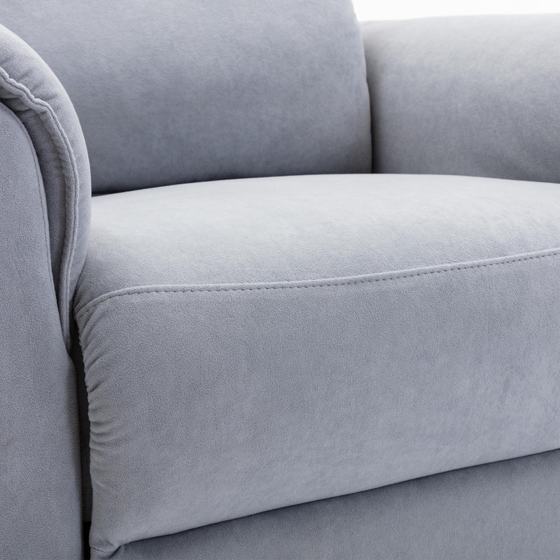 Recliner Chair with Padded Seat Microfiber Manual Reclining Sofa for Bedroom & L - Detail View