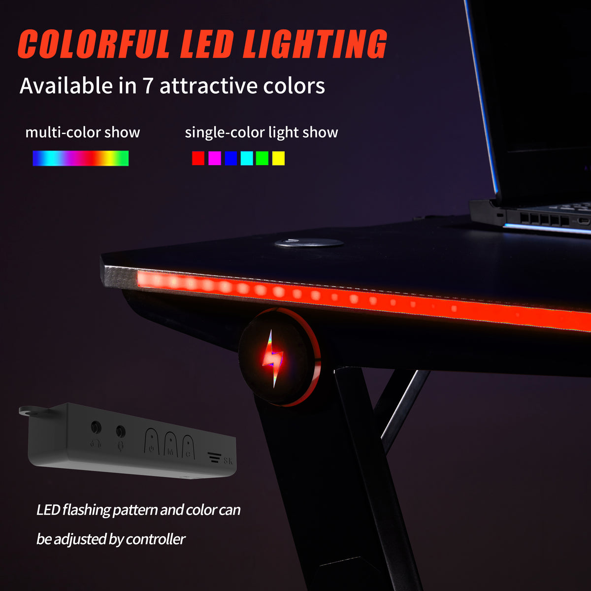 Home Office PC Computer Gamer Desks /rgb LED | Radeway