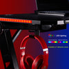 Home Office PC Computer Gamer Desks /RGB LED Lights/ Headphone Hook（Black）