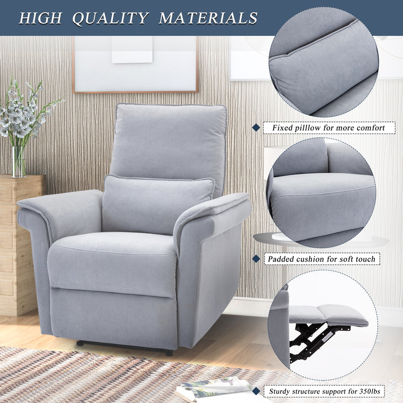 Recliner Chair with Padded Seat Microfiber Manual Reclining Sofa for Bedroom & L - Image 14