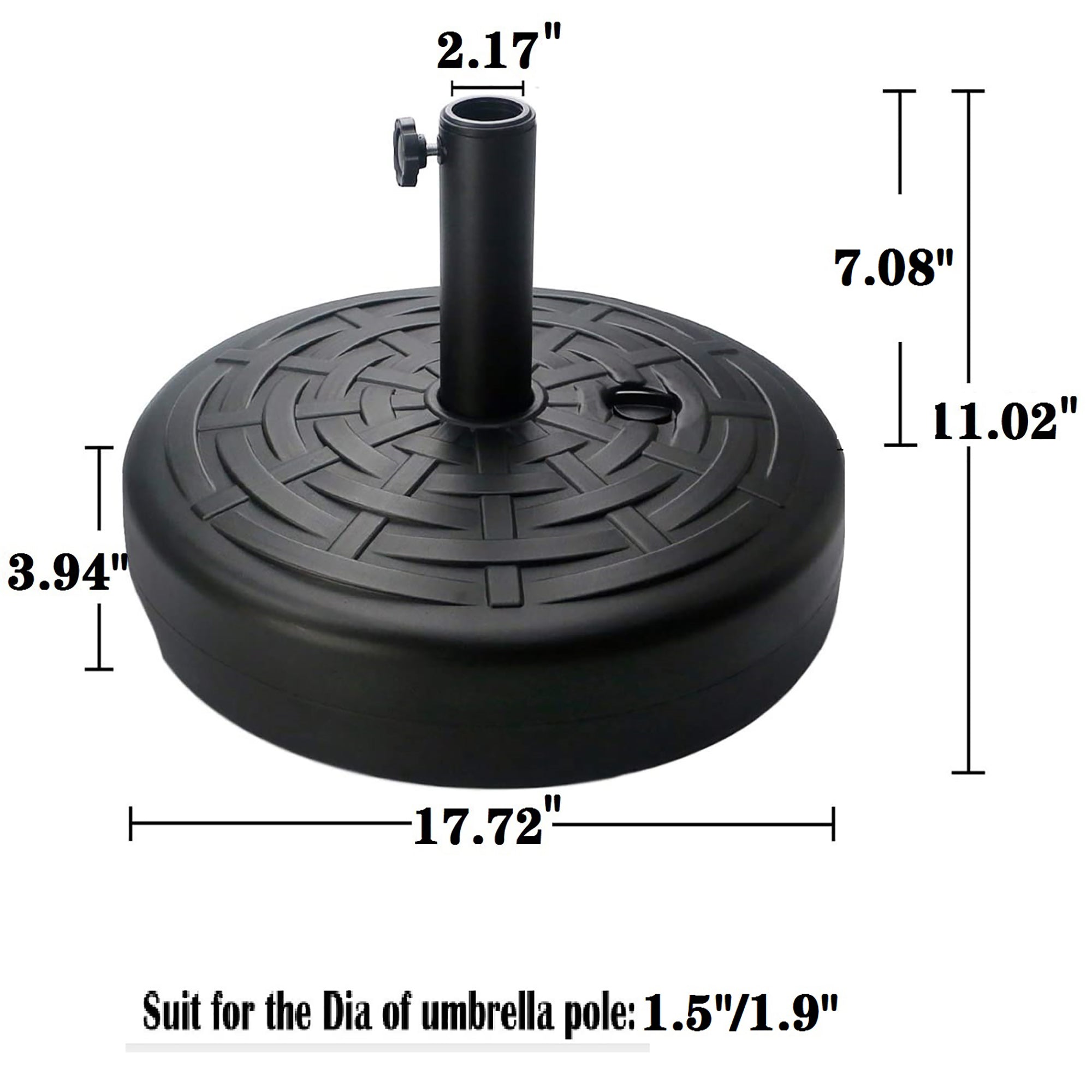 Patio Round Plastic Free Standing Umbrella Base Water Sand Filled Base