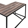 L Shaped Home Office Computer Desk with Modern Style and MDF Board, Easy to Assemble（Walnut）