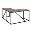 L Shaped Home Office Computer Desk with Modern Style and MDF Board, Easy to Assemble（Walnut）