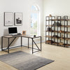 L Shaped Home Office Computer Desk with Modern Style and MDF Board, Easy to Assemble（Walnut）