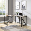 L Shaped Home Office Computer Desk with Modern Style and MDF Board, Easy to Assemble（Walnut）