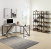 L Shaped Home Office Computer Desk with Modern Style and MDF Board, Easy to Assemble（Walnut）