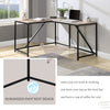 L Shaped Home Office Computer Desk with Modern Style and MDF Board, Easy to Assemble（Walnut）