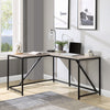 L Shaped Home Office Computer Desk with Modern Style and MDF Board, Easy to Assemble（Walnut）