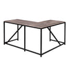 L Shaped Home Office Computer Desk with Modern Style and MDF Board, Easy to Assemble（Walnut）