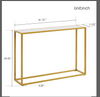 RaDEWAY console table, Marble aboards panel, metal legs, Rectangle 41.73" L , White