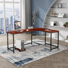 W636 L-Shaped Desk 66" Computer Corner Desk With CPU Stand For Home Space-Saving Easy to Assemble Sandalwood