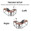 W636 L-Shaped Desk 66" Computer Corner Desk With CPU Stand For Home Space-Saving Easy to Assemble Sandalwood