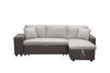 RaDEWAY 92.5"Reversible Sleeper with 2 Stools and Storage Leathaire