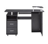 solid wood computer Desk,office table with PC droller, storage shelves and file cabinet , two drawers, CPU tray,a shelf used for planting