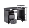 solid wood computer Desk,office table with PC droller, storage shelves and file cabinet , two drawers, CPU tray,a shelf used for planting