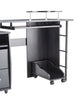 solid wood computer Desk,office table with PC droller, storage shelves and file cabinet , two drawers, CPU tray,a shelf used for planting