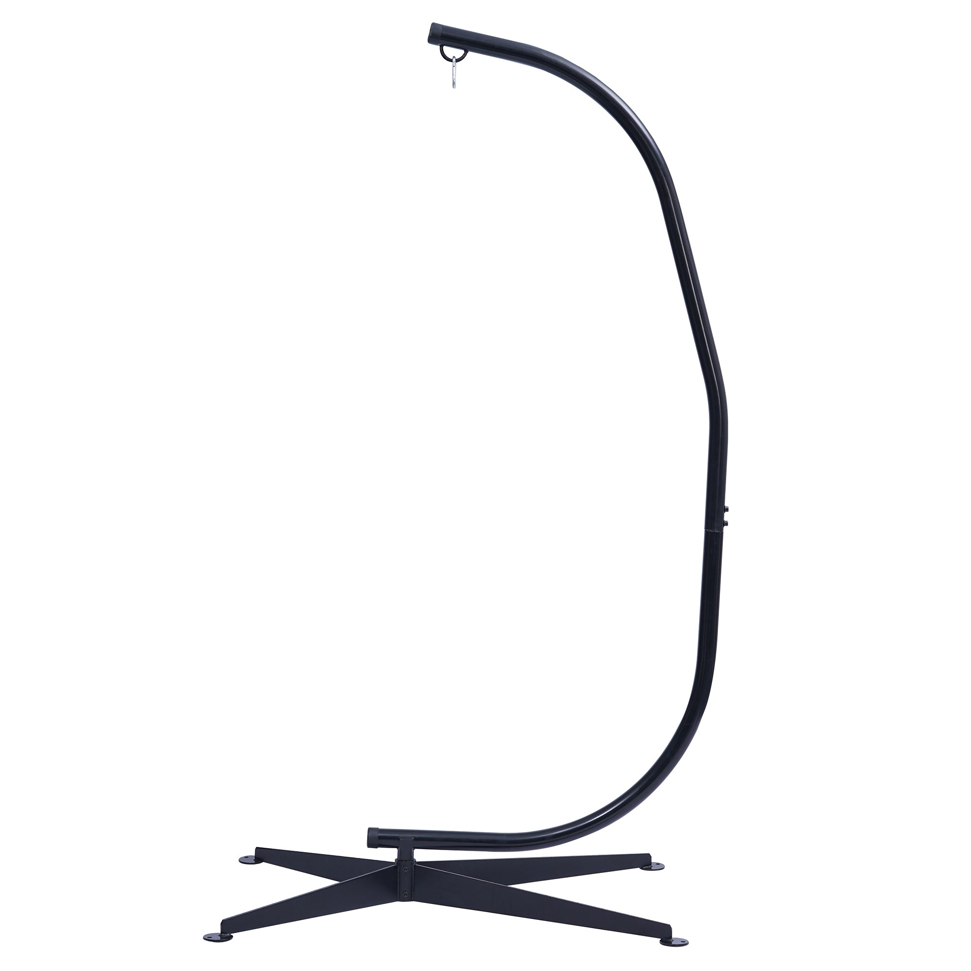 Hammock Chair Stand Only - Metal C-Stand for Hanging Hammock Chair,Porch Swing - Indoor or Outdoor Use - Durable 300 Pound Capacity,Black