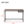 RaDEWAY Computer Desk with Drawer 46.5 inch Study Writing Table for Home Office, Modern Simple Style , Black Metal Frame, Rustic Brown