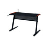 RaDEWAY Gaming Table w/USB Port, Black & Red Finish